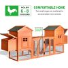 Outdoor Wooden Chicken Coop, 124" Large Hen Cage Rabbit House, Bunny Hutch with Ventilation Door, Removable Ramp Garden Backyard Pet House Chicken Nes