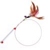 1 Piece Feathers Cat Teaser Cute Design Bell Steel Wire Cat Toys Interactive Cat Tickle Stick Plastic Handle Pet Products